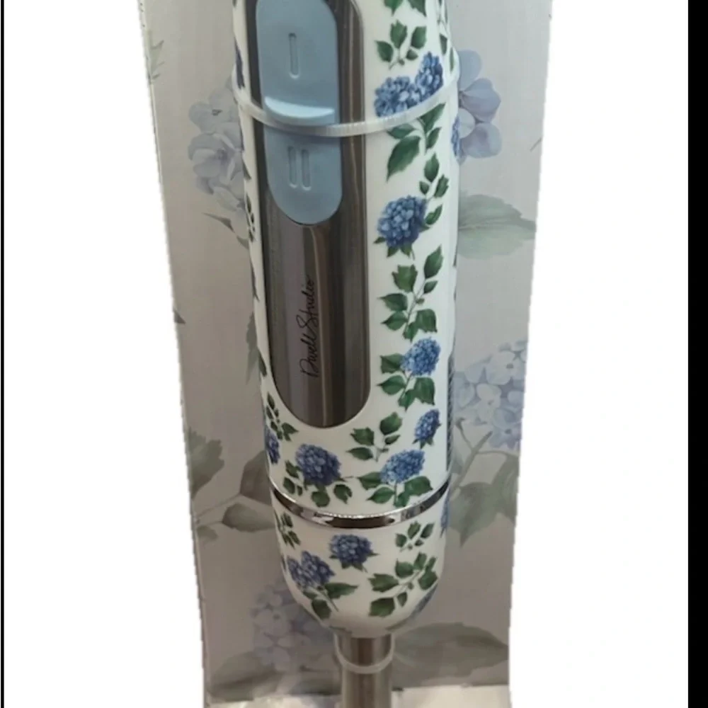 Dwell Studios Electric Water Kettle and Immersion Blender Hydrangea Flowers Blue